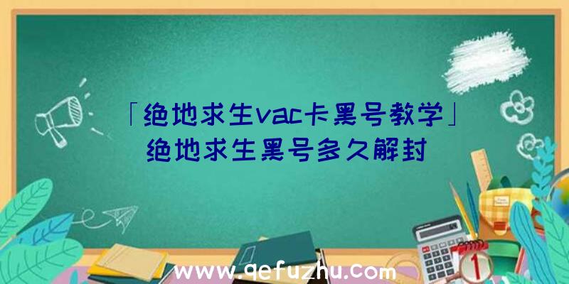 「绝地求生vac卡黑号教学」|绝地求生黑号多久解封